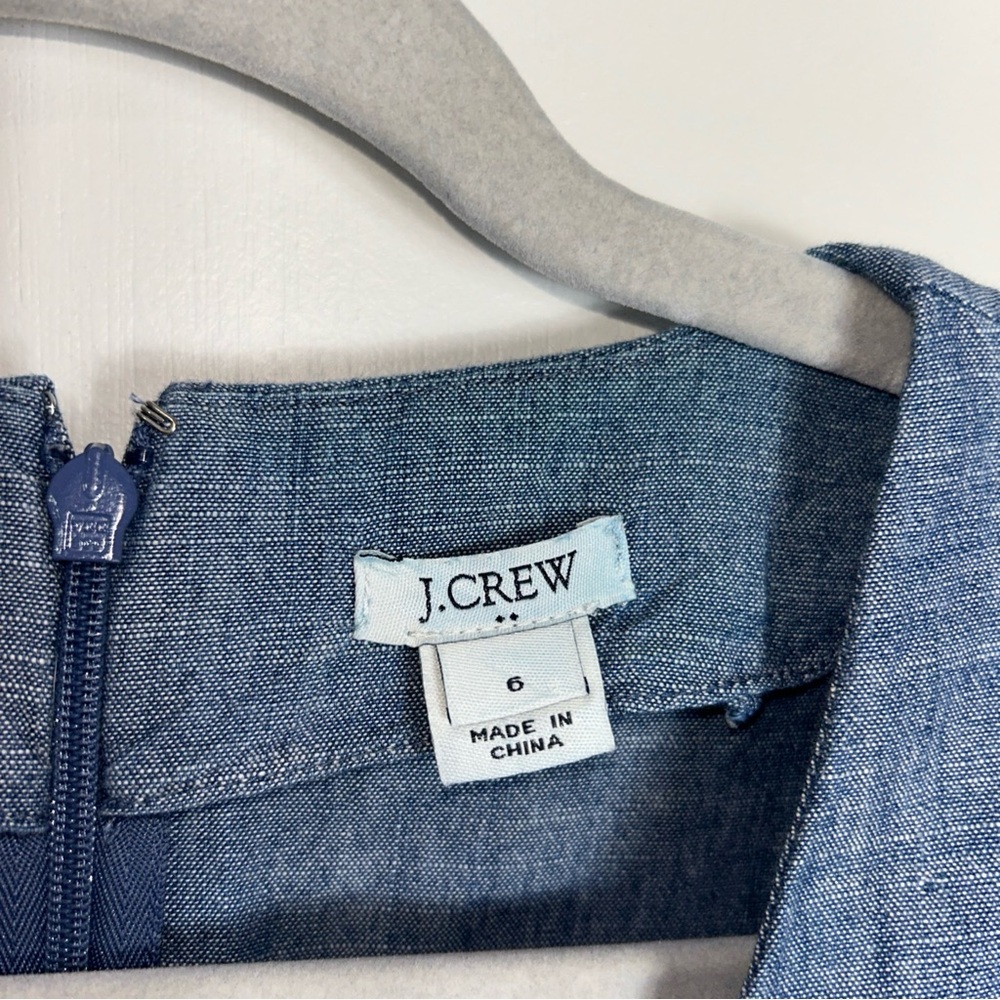 J Crew Chambray Faux Wrap Dress Size 6 - Picture 4 of 6